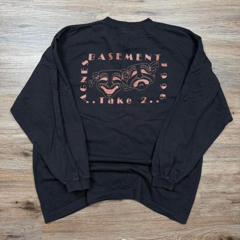 vintage 90s black agnes basement acting long sleeve tee